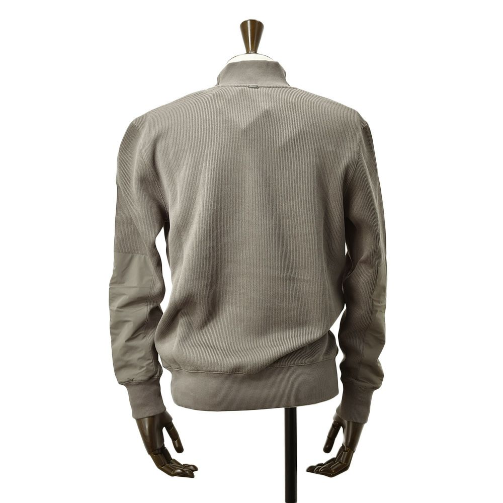 ヘルノリゾートHERNORESORTスタンドネックニットウェアメンズJL00002URコットン100%ブラウングレージュ茶フライフロント国内正規品でらでら公式ブランド