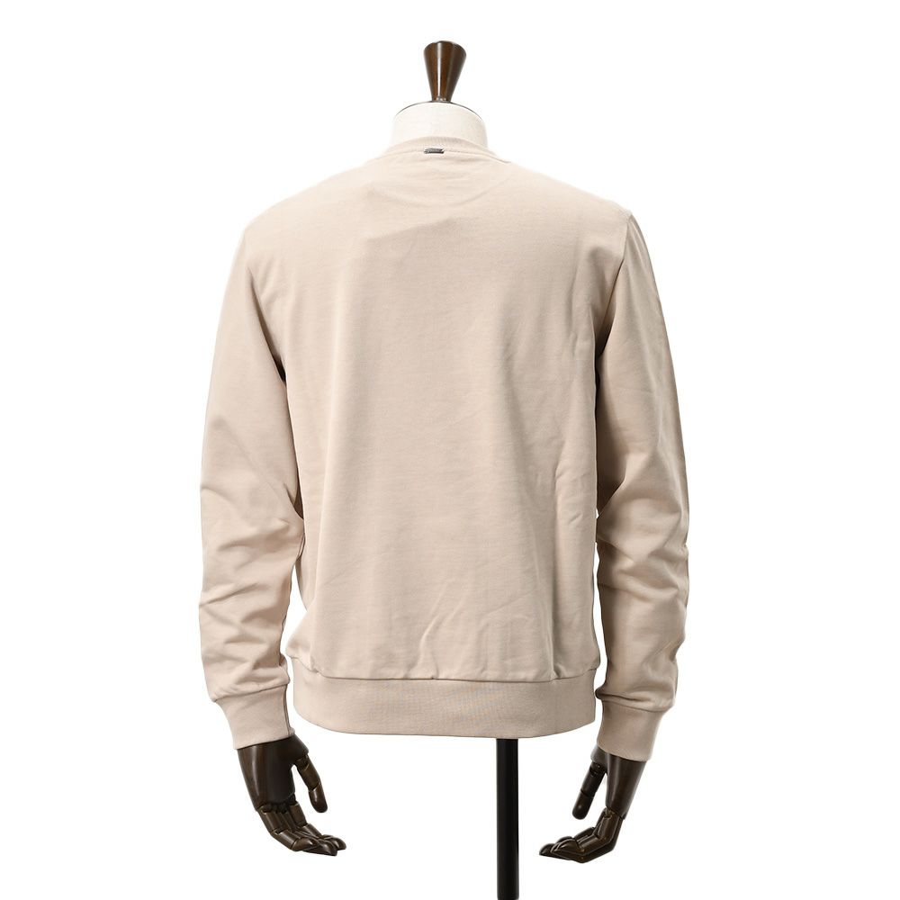 ヘルノリゾートHERNORESORT長袖トレーナーメンズスウェットシャツJG00049URコットンベージュロゴプレート国内正規品でらでら公式ブランド