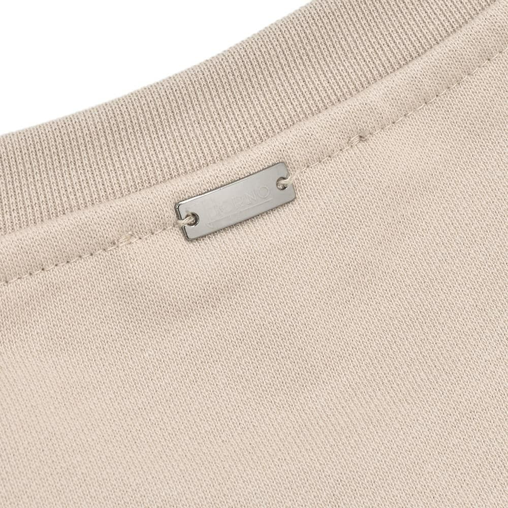 ヘルノリゾートHERNORESORT長袖トレーナーメンズスウェットシャツJG00049URコットンベージュロゴプレート国内正規品でらでら公式ブランド