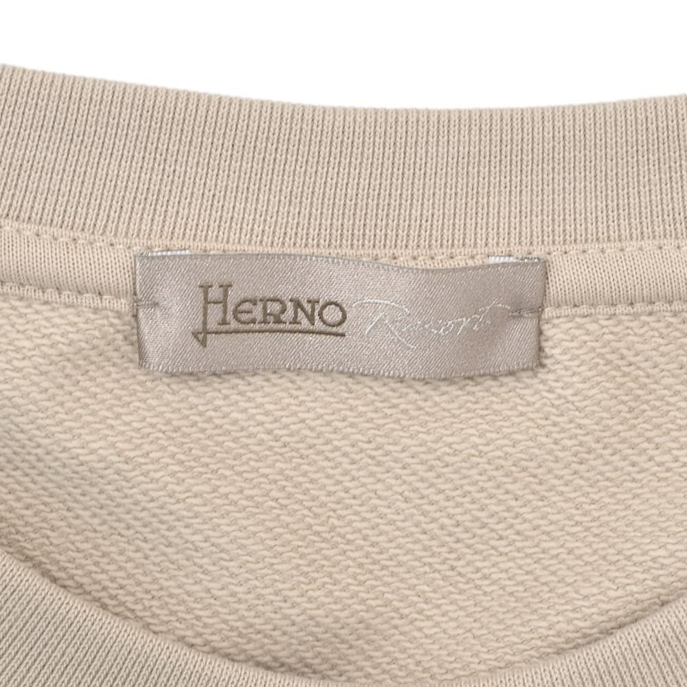 ヘルノリゾートHERNORESORT長袖トレーナーメンズスウェットシャツJG00049URコットンベージュロゴプレート国内正規品でらでら公式ブランド