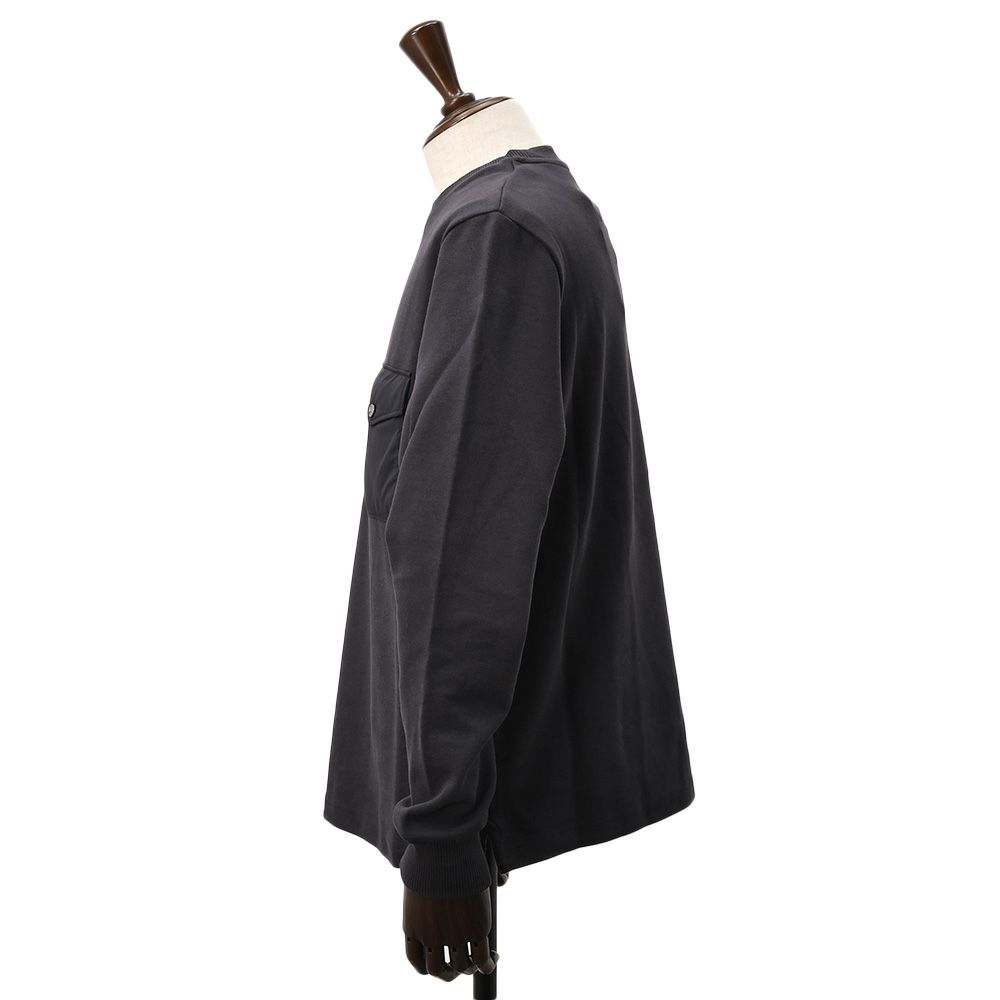 ヘルノリゾートHERNORESORT長袖トレーナーメンズスウェットシャツJG00041URコットンネイビー紺クルーネックロゴプレート胸ポケット国内正規品でらでら公式ブランド