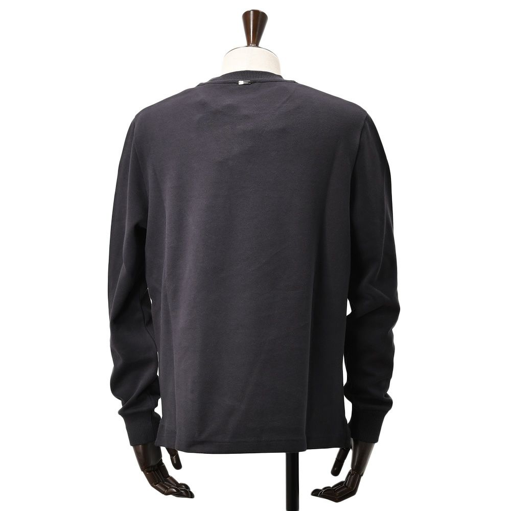 ヘルノリゾートHERNORESORT長袖トレーナーメンズスウェットシャツJG00041URコットンネイビー紺クルーネックロゴプレート胸ポケット国内正規品でらでら公式ブランド