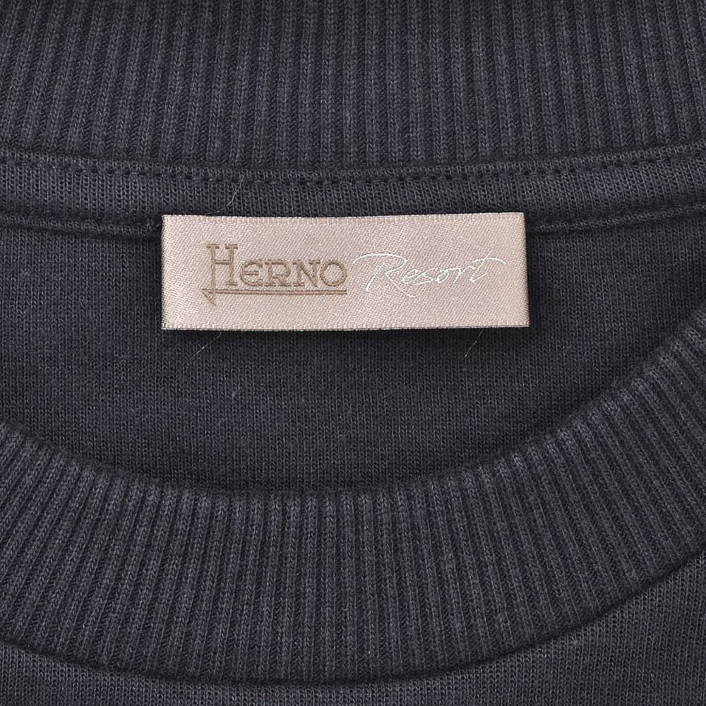 ヘルノリゾートHERNORESORT長袖トレーナーメンズスウェットシャツJG00041URコットンネイビー紺クルーネックロゴプレート胸ポケット国内正規品でらでら公式ブランド