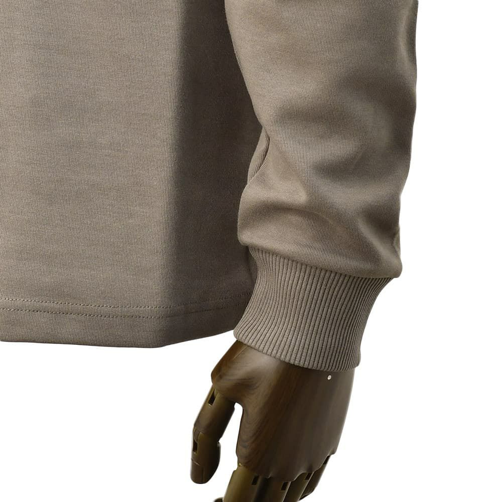 ヘルノリゾートHERNORESORT長袖トレーナーメンズスウェットシャツJG00041URコットングレーブラウンベージュクルーネックロゴプレート胸ポケット国内正規品でらでら公式ブランド