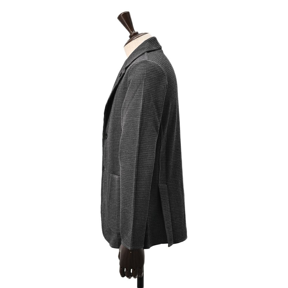 ラルディーニLARDINIニットジャケットメンズ2つ釦シングルフロントALJM56ウール100%チャコールグレーカーディガンブート二エール付国内正規品でらでら公式ブランド