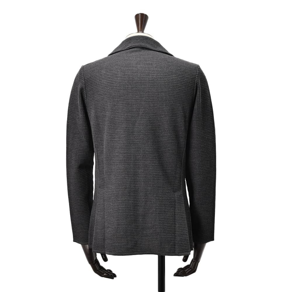 ラルディーニLARDINIニットジャケットメンズ2つ釦シングルフロントALJM56ウール100%チャコールグレーカーディガンブート二エール付国内正規品でらでら公式ブランド