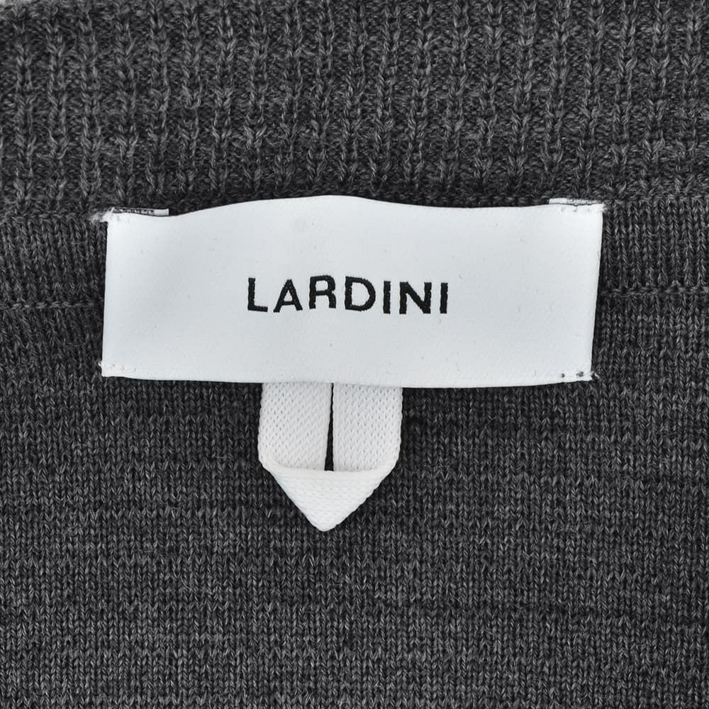 ラルディーニLARDINIニットジャケットメンズ2つ釦シングルフロントALJM56ウール100%チャコールグレーカーディガンブート二エール付国内正規品でらでら公式ブランド