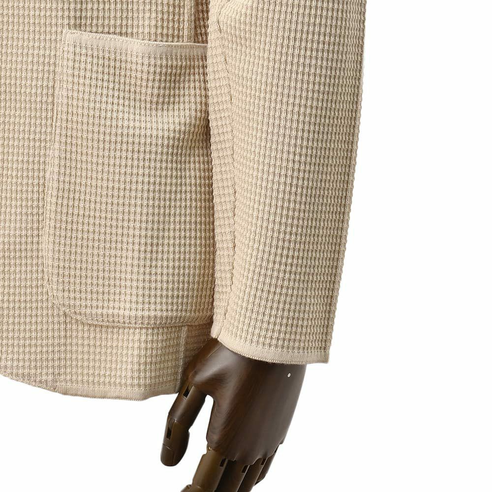 ラルディーニLARDINIニットジャケットメンズ2つ釦シングルフロントALJM56ウール100%ベージュカーディガンブート二エール付国内正規品でらでら公式ブランド