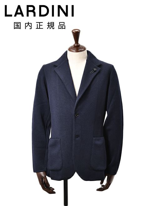 ラルディーニLARDINIニットジャケットメンズ2つ釦シングルフロントALJM56ウール100%ネイビーカーディガンブート二エール付国内正規品でらでら公式ブランド