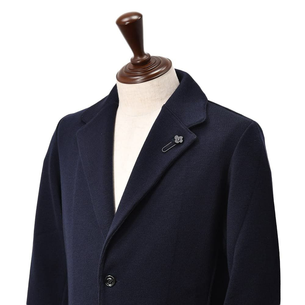 ラルディーニLARDINIニットジャケットメンズ2つ釦シングルフロントALJM56ウール100%ネイビーカーディガンブート二エール付国内正規品でらでら公式ブランド