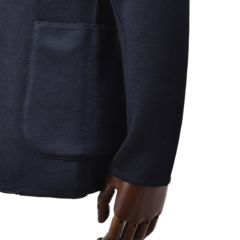 ラルディーニLARDINIニットジャケットメンズ2つ釦シングルフロントALJM56ウール100%ネイビーカーディガンブート二エール付国内正規品でらでら公式ブランド