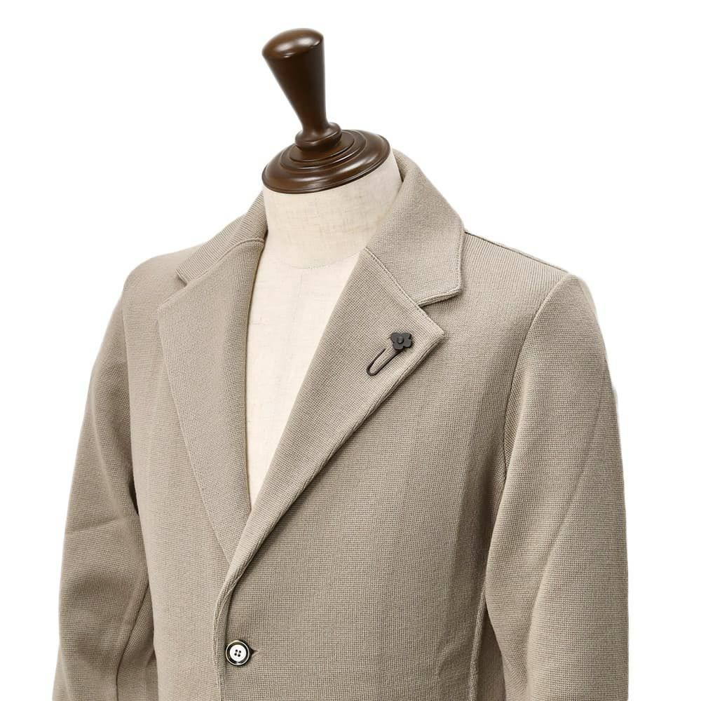 ラルディーニLARDINIニットジャケットメンズ2つ釦シングルフロントALJM56ウール100%グレージュカーディガンブート二エール付国内正規品でらでら公式ブランド