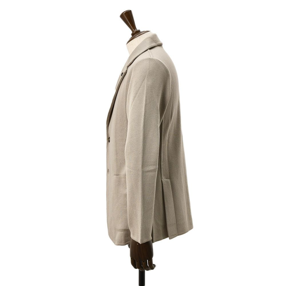 ラルディーニLARDINIニットジャケットメンズ2つ釦シングルフロントALJM56ウール100%グレージュカーディガンブート二エール付国内正規品でらでら公式ブランド