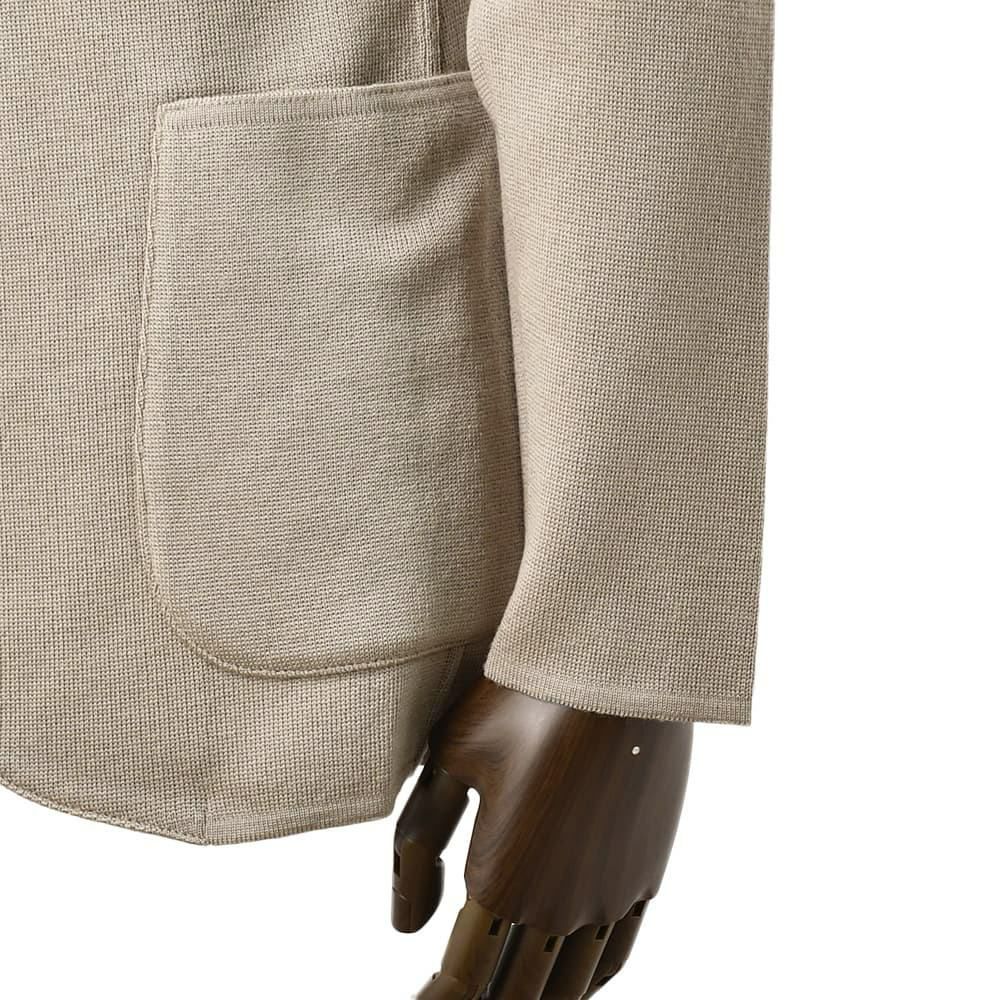 ラルディーニLARDINIニットジャケットメンズ2つ釦シングルフロントALJM56ウール100%グレージュカーディガンブート二エール付国内正規品でらでら公式ブランド