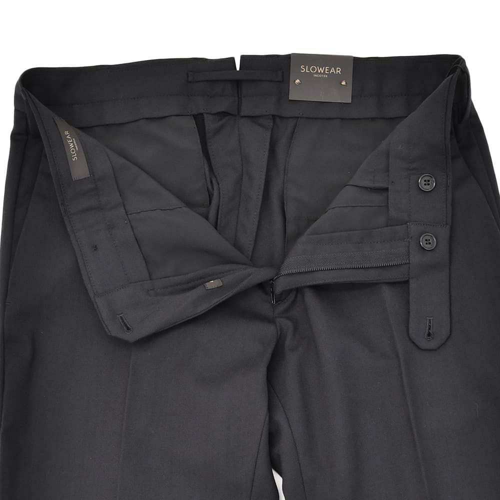 インコテックスINCOTEXスラックスメンズウールパンツ35型ウールポリエステルテクノウールサキソニーダークネイビースリムフィット国内正規品でらでら公式ブランド