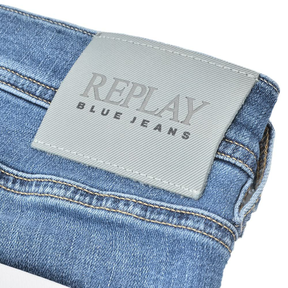 リプレイREPLAYデニムジーンズメンズGROVERグローバーモデルHyperflexシリーズコットンストレッチブルーウォッシュレギュラーテーパードシルエットミドルオンス国内正規品でらでら公式ブランド