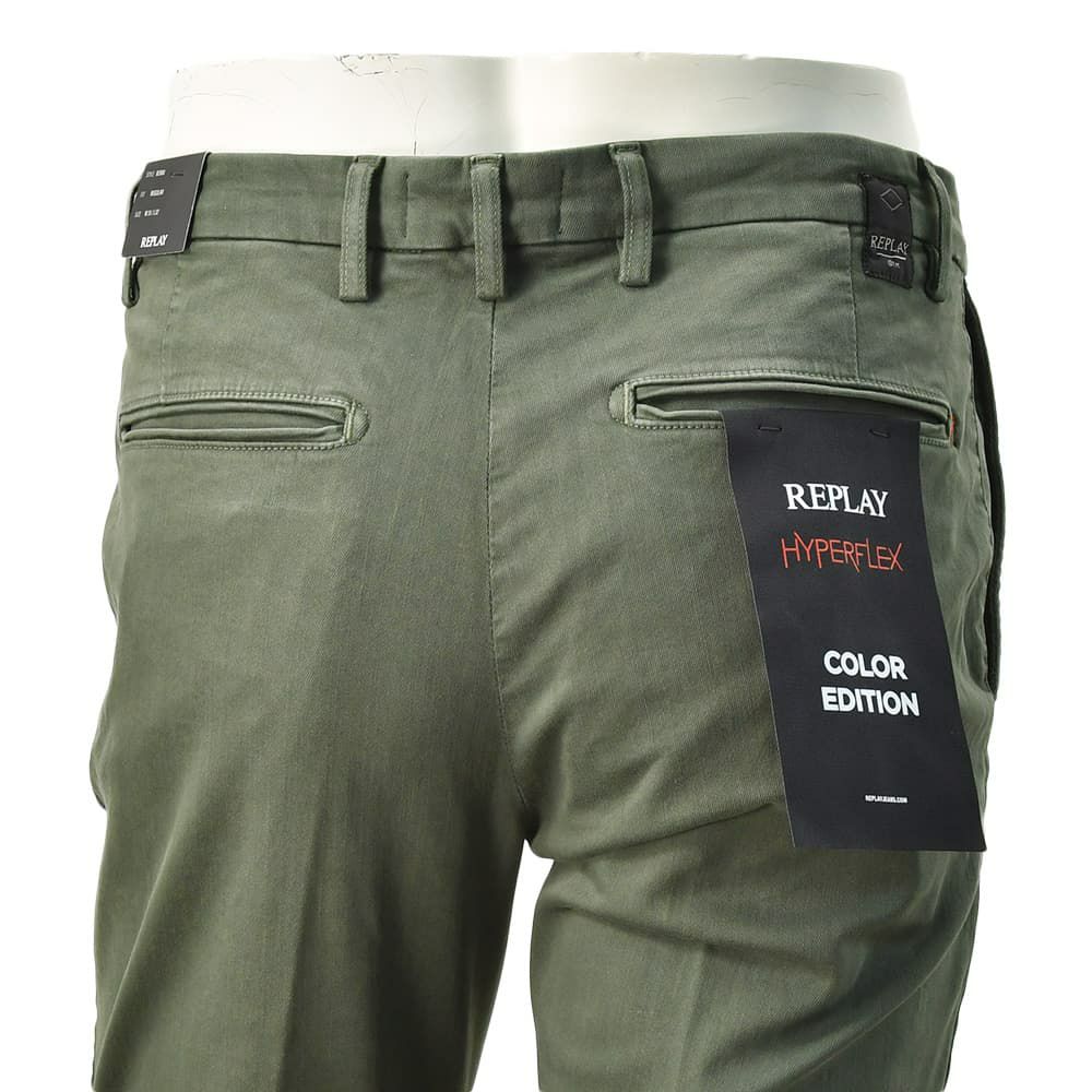 リプレイREPLAYカラーデニムメンズBENNIベニーモデルX-L.I.T.E.+シリーズコットンストレッチアッシュグレーレギュラーテーパードシルエットミドルオンス国内正規品でらでら公式ブランド