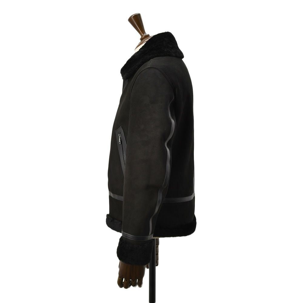 エンメティEMMETIフライトジャケットメンズM-3型ブルゾンオーウェルORWELLスペシャルムートンブラック黒レギュラーカラー数量限定国内正規品でらでら公式ブランド