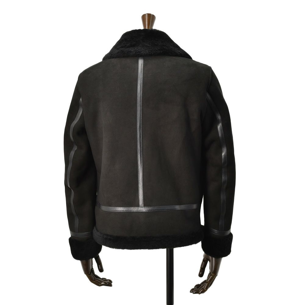 エンメティEMMETIフライトジャケットメンズM-3型ブルゾンオーウェルORWELLスペシャルムートンブラック黒レギュラーカラー数量限定国内正規品でらでら公式ブランド