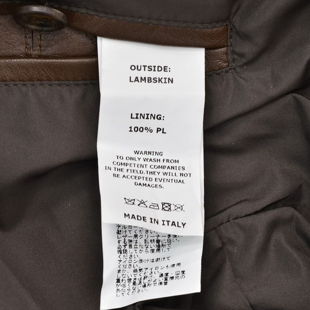 エンメティEMMETIシングルライダースジャケットメンズレザーブルゾンJURIユリスペシャルラムナッパレザーブラウン茶ショート丈数量限定国内正規品でらでら公式ブランド