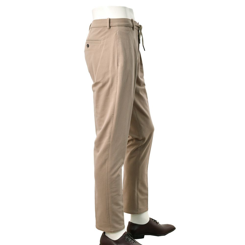 チルコロCIRCOLO1901イージースラックスメンズコットンジャージカシミヤタッチブラウンベージュ裏起毛秋冬新作セットアップ対応ワンプリーツ国内正規品でらでら公式ブランド