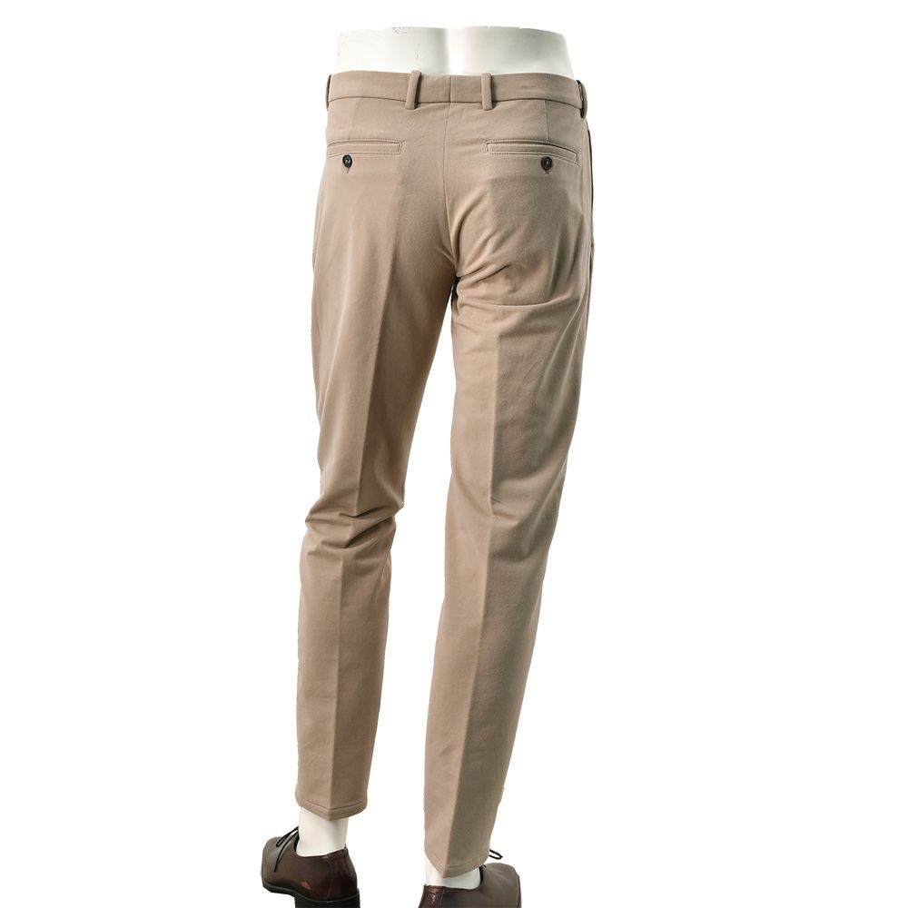 チルコロCIRCOLO1901イージースラックスメンズコットンジャージカシミヤタッチブラウンベージュ裏起毛秋冬新作セットアップ対応ワンプリーツ国内正規品でらでら公式ブランド