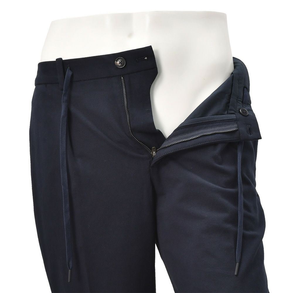 チルコロCIRCOLO1901イージースラックスメンズコットンジャージカシミヤタッチネイビー紺裏起毛秋冬新作セットアップ対応ワンプリーツ国内正規品でらでら公式ブランド