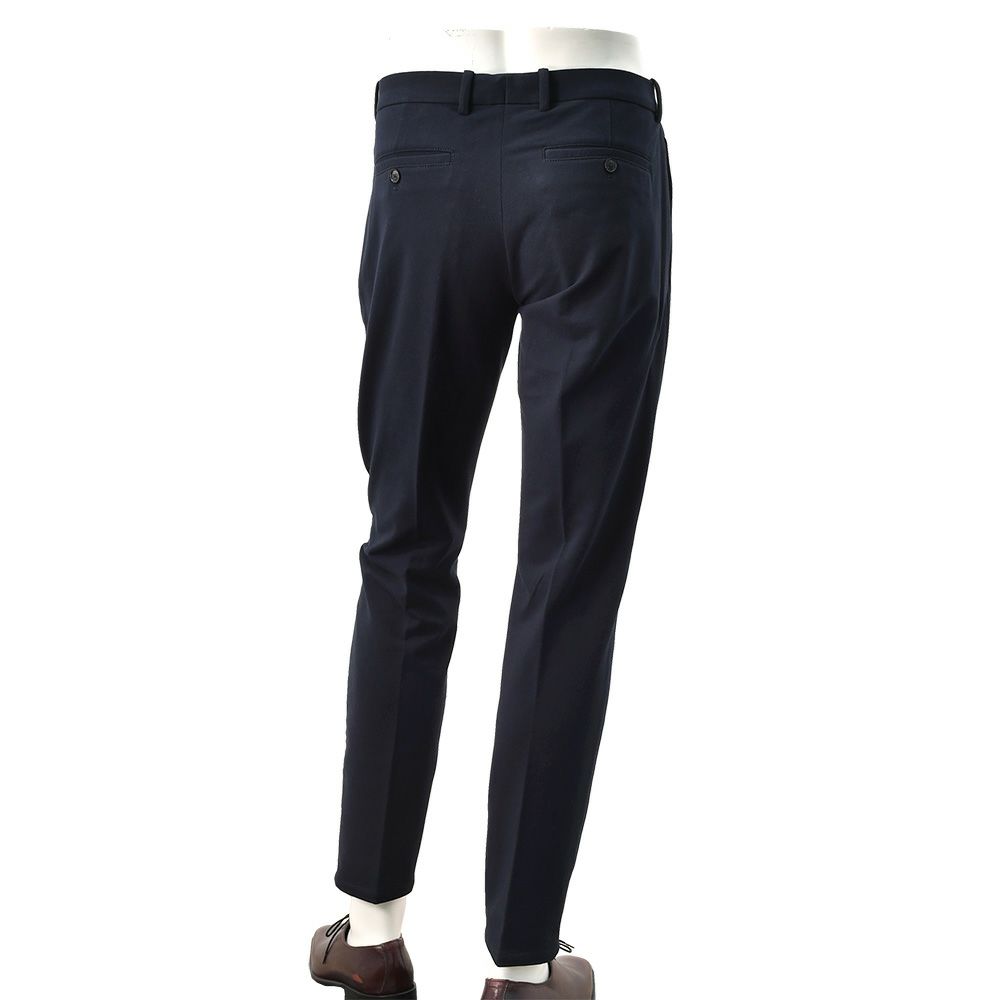 チルコロCIRCOLO1901イージースラックスメンズコットンジャージカシミヤタッチネイビー紺裏起毛秋冬新作セットアップ対応ワンプリーツ国内正規品でらでら公式ブランド