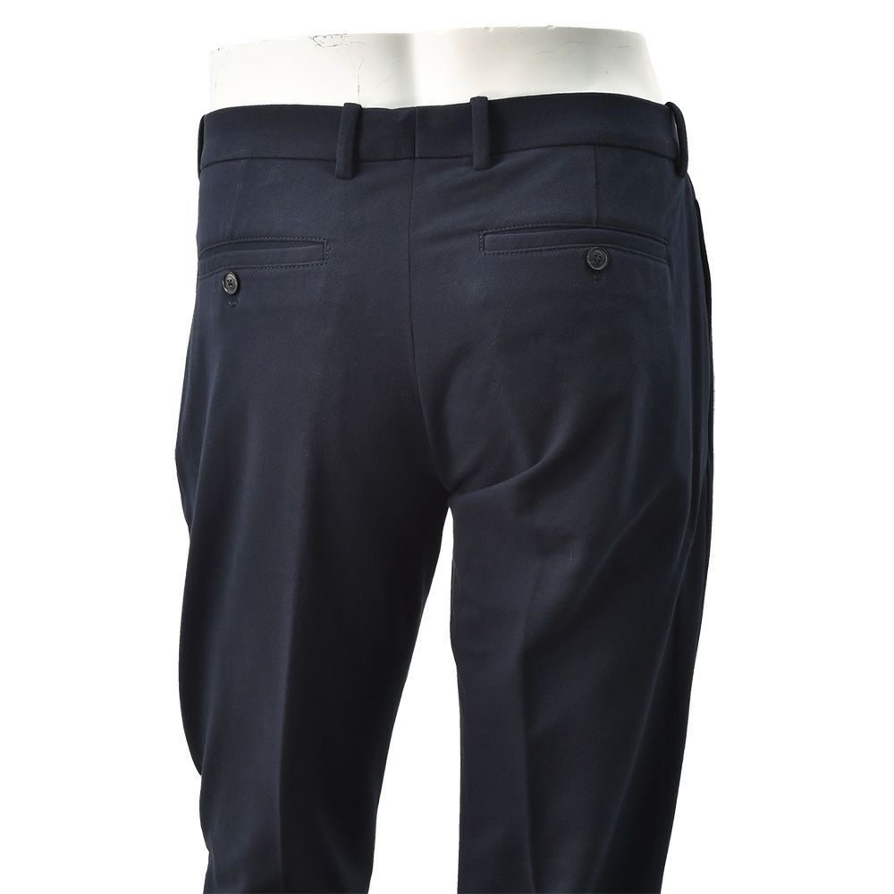 チルコロCIRCOLO1901イージースラックスメンズコットンジャージカシミヤタッチネイビー紺裏起毛秋冬新作セットアップ対応ワンプリーツ国内正規品でらでら公式ブランド