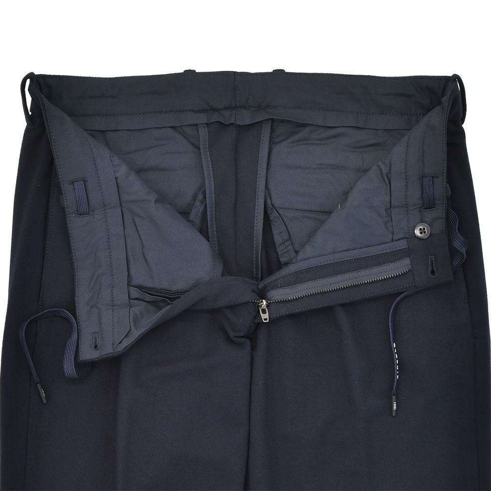 チルコロCIRCOLO1901イージースラックスメンズコットンジャージカシミヤタッチネイビー紺裏起毛秋冬新作セットアップ対応ワンプリーツ国内正規品でらでら公式ブランド