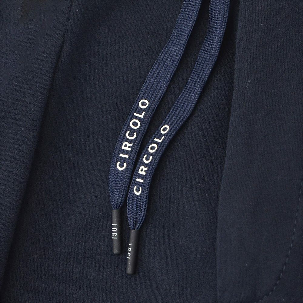 チルコロCIRCOLO1901イージースラックスメンズコットンジャージカシミヤタッチネイビー紺裏起毛秋冬新作セットアップ対応ワンプリーツ国内正規品でらでら公式ブランド