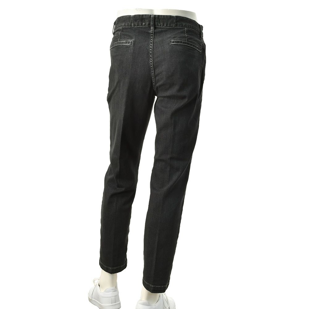 レッドカードトーキョーREDCARDTOKYOデニムスラックスメンズストレッチジーンズSlackスラック3者混生地ブラックユーズド1プリーツセンタークリーススリムテーパードでらでら公式ブランド