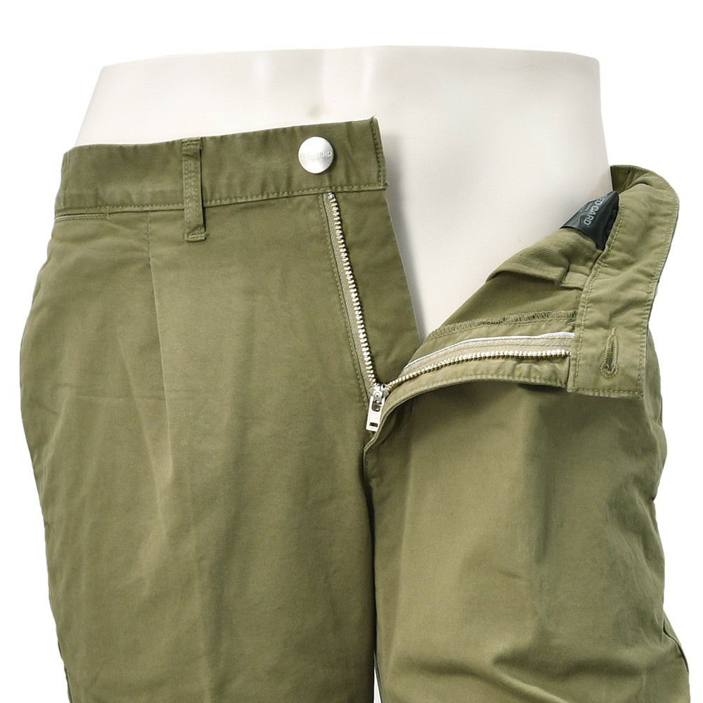 レッドカードトーキョーREDCARDTOKYOチノパンツメンズSlackスラックコットンストレッチ1プリーツセンタークリースオリーブスリムテーパードでらでら公式ブランド