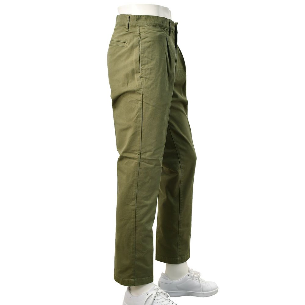 レッドカードトーキョーREDCARDTOKYOチノパンツメンズSlackスラックコットンストレッチ1プリーツセンタークリースオリーブスリムテーパードでらでら公式ブランド