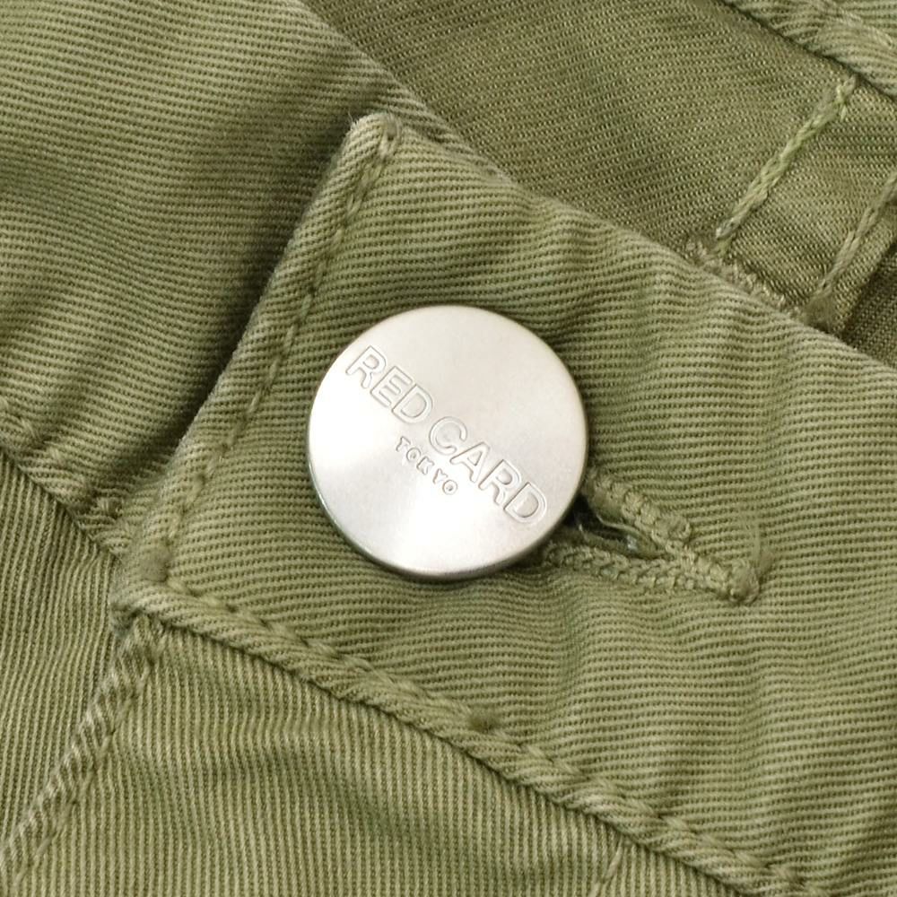レッドカードトーキョーREDCARDTOKYOチノパンツメンズSlackスラックコットンストレッチ1プリーツセンタークリースオリーブスリムテーパードでらでら公式ブランド