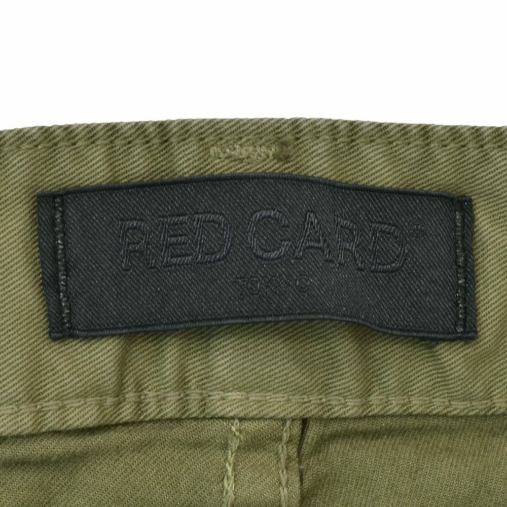 レッドカードトーキョーREDCARDTOKYOチノパンツメンズSlackスラックコットンストレッチ1プリーツセンタークリースオリーブスリムテーパードでらでら公式ブランド