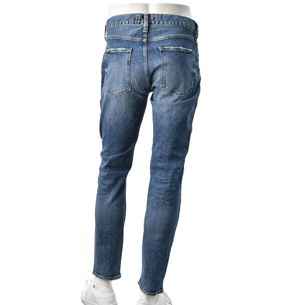 レッドカードトーキョーREDCARDTOKYOデニムパンツメンズスリムテーパードジーンズリズムRhythmストレッチデニムミッドブルーヴィンテージ加工でらでら公式ブランド