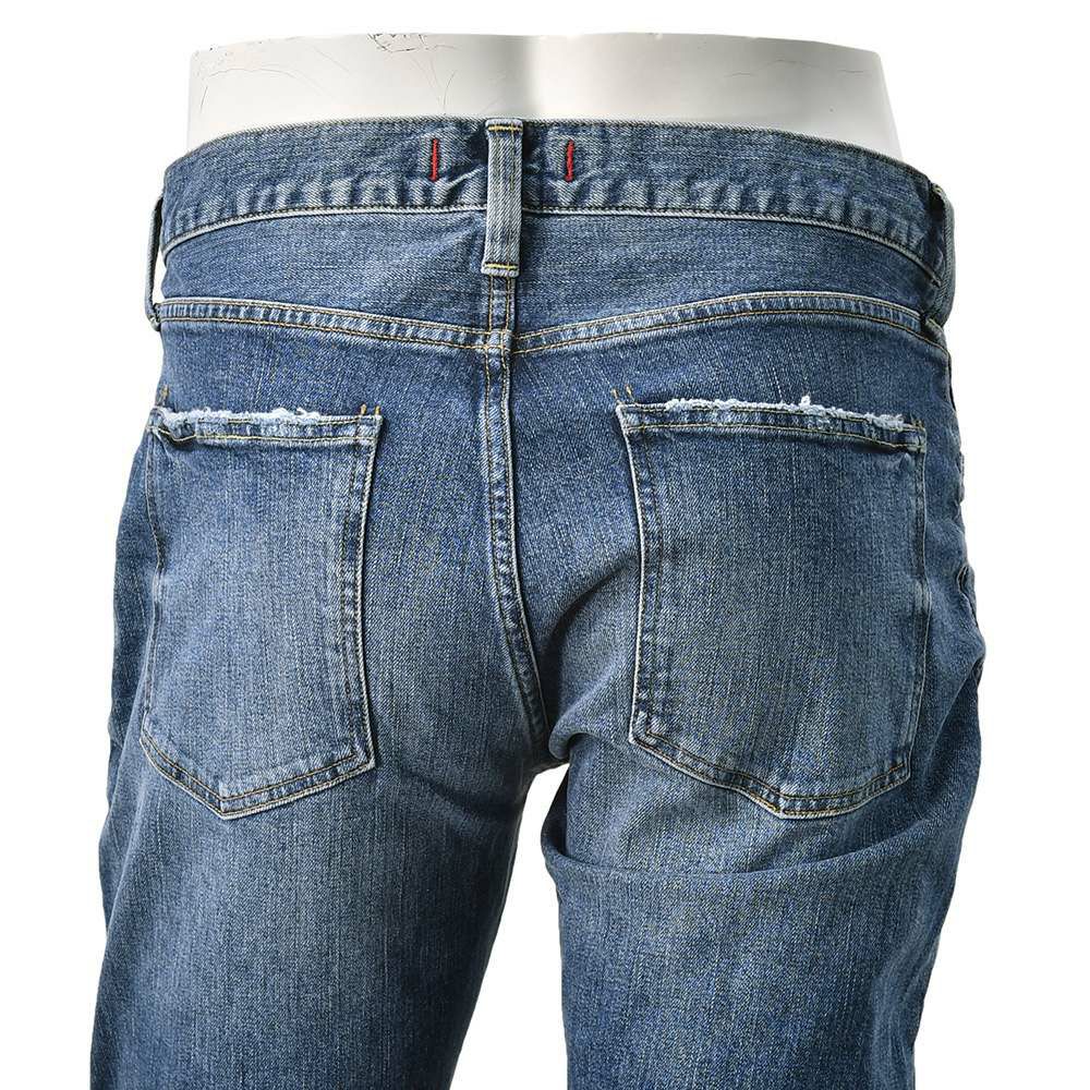 レッドカードトーキョーREDCARDTOKYOデニムパンツメンズスリムテーパードジーンズリズムRhythmストレッチデニムミッドブルーヴィンテージ加工でらでら公式ブランド