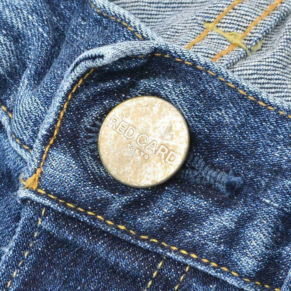 レッドカードトーキョーREDCARDTOKYOデニムパンツメンズスリムテーパードジーンズリズムRhythmストレッチデニムミッドブルーヴィンテージ加工でらでら公式ブランド