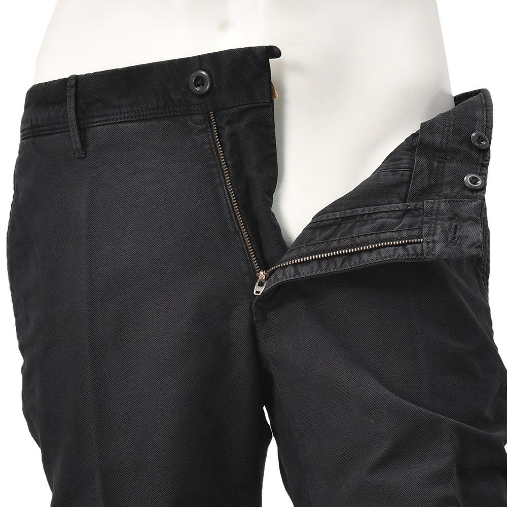 インコテックスINCOTEXSLACKSコットンパンツメンズチノスラックス100番ストレッチツイルブラック黒ノープリーツ製品染めスリムフィット刺繍ブランドロゴ国内正規品でらでら公式ブランド