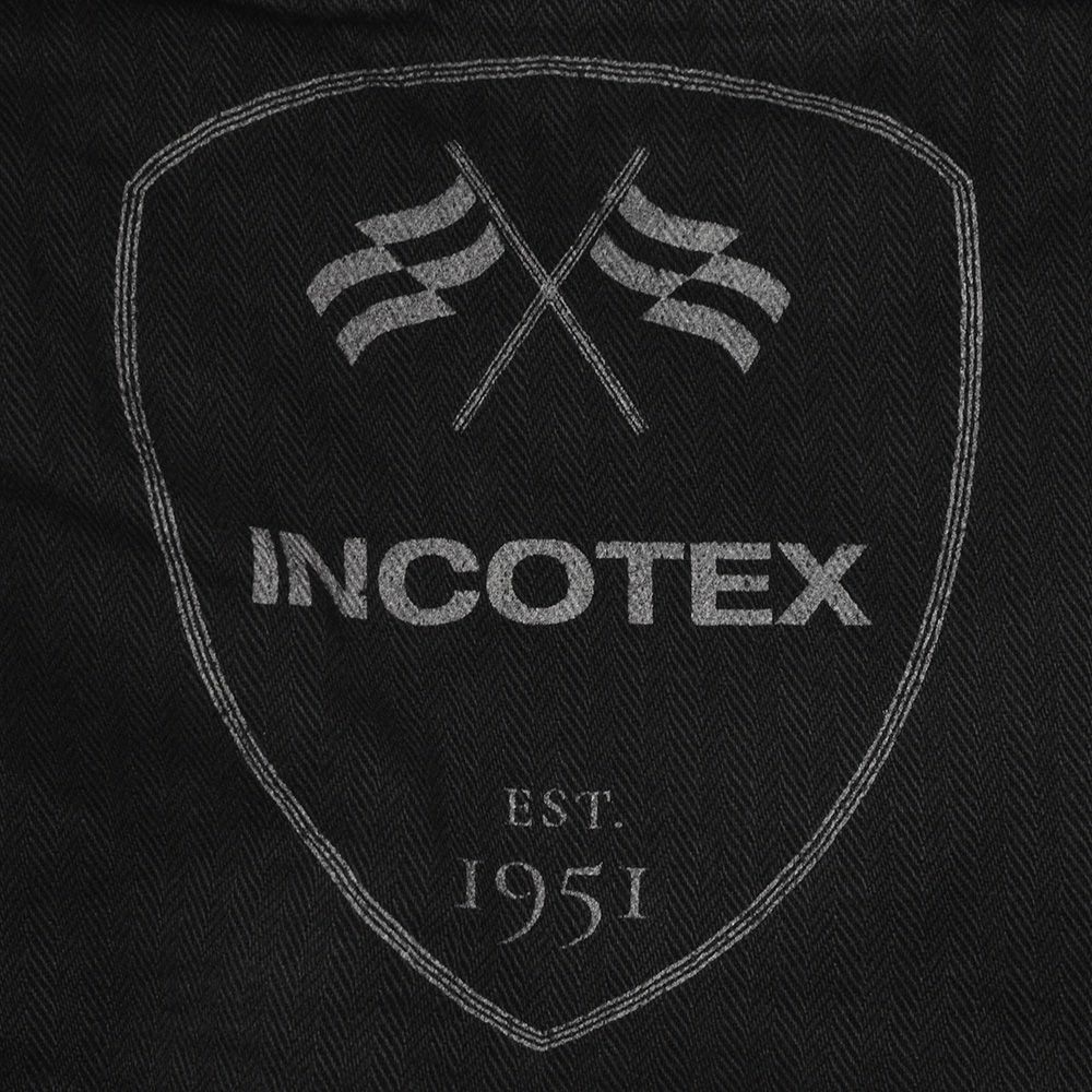 インコテックスINCOTEXSLACKSコットンパンツメンズチノスラックス100番ストレッチツイルブラック黒ノープリーツ製品染めスリムフィット刺繍ブランドロゴ国内正規品でらでら公式ブランド