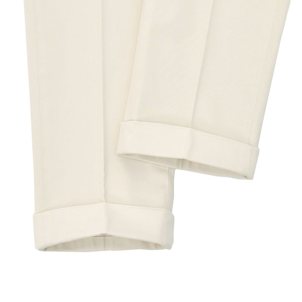 ブリリアBRIGLIA1949モールスキンパンツメンズコットンスラックスBG07モデルアイボリー白1プリーツテーパードシルエットガーメントダイ3点留めフロント国内正規品でらでら公式ブランド