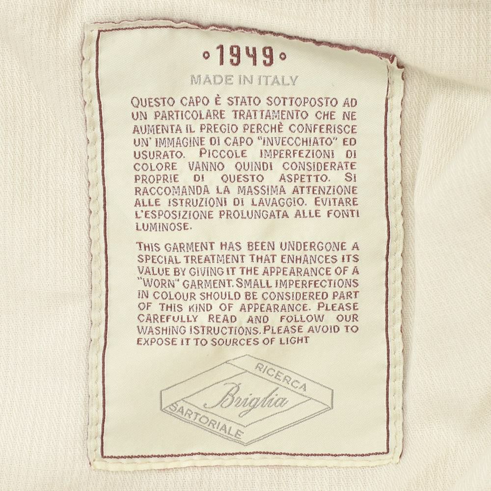 ブリリアBRIGLIA1949モールスキンパンツメンズコットンスラックスBG07モデルアイボリー白1プリーツテーパードシルエットガーメントダイ3点留めフロント国内正規品でらでら公式ブランド