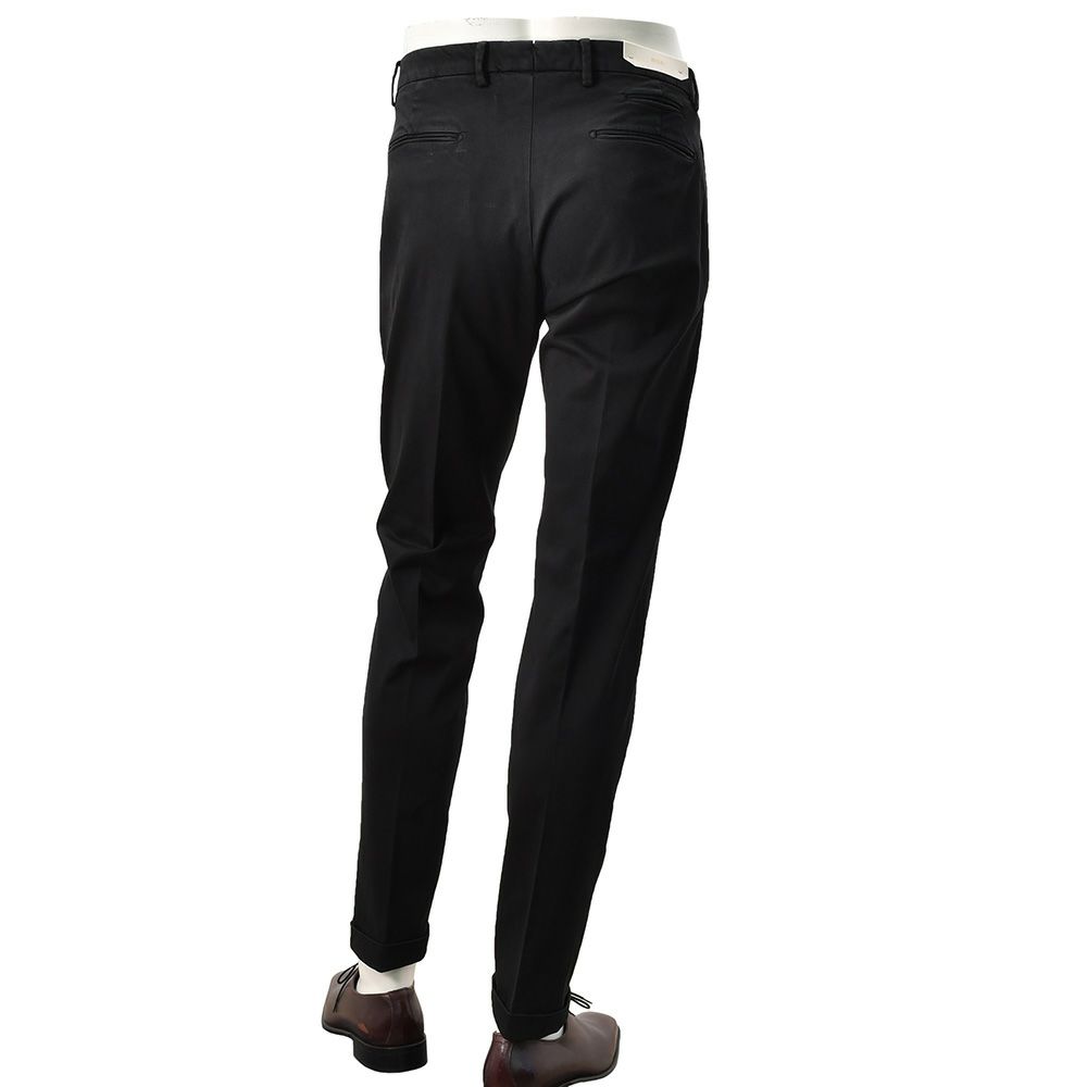 ブリリアBRIGLIA1949モールスキンパンツメンズコットンスラックスBG07モデルブラック黒1プリーツテーパードシルエットガーメントダイ3点留めフロント国内正規品でらでら公式ブランド