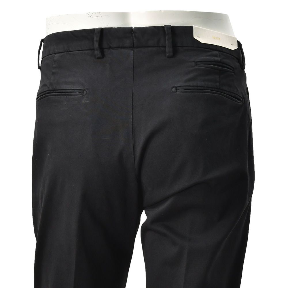 ブリリアBRIGLIA1949モールスキンパンツメンズコットンスラックスBG07モデルブラック黒1プリーツテーパードシルエットガーメントダイ3点留めフロント国内正規品でらでら公式ブランド