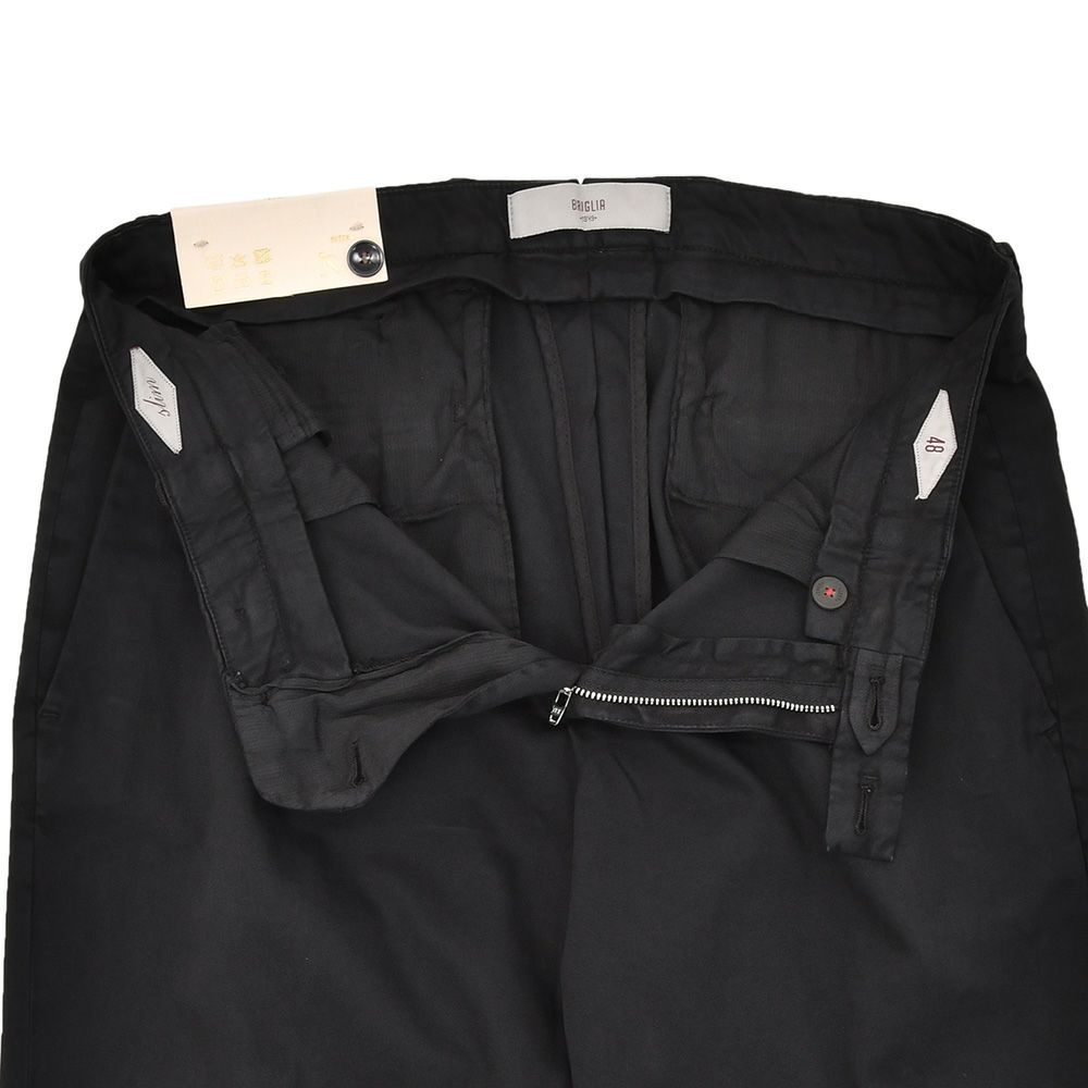 ブリリアBRIGLIA1949モールスキンパンツメンズコットンスラックスBG07モデルブラック黒1プリーツテーパードシルエットガーメントダイ3点留めフロント国内正規品でらでら公式ブランド