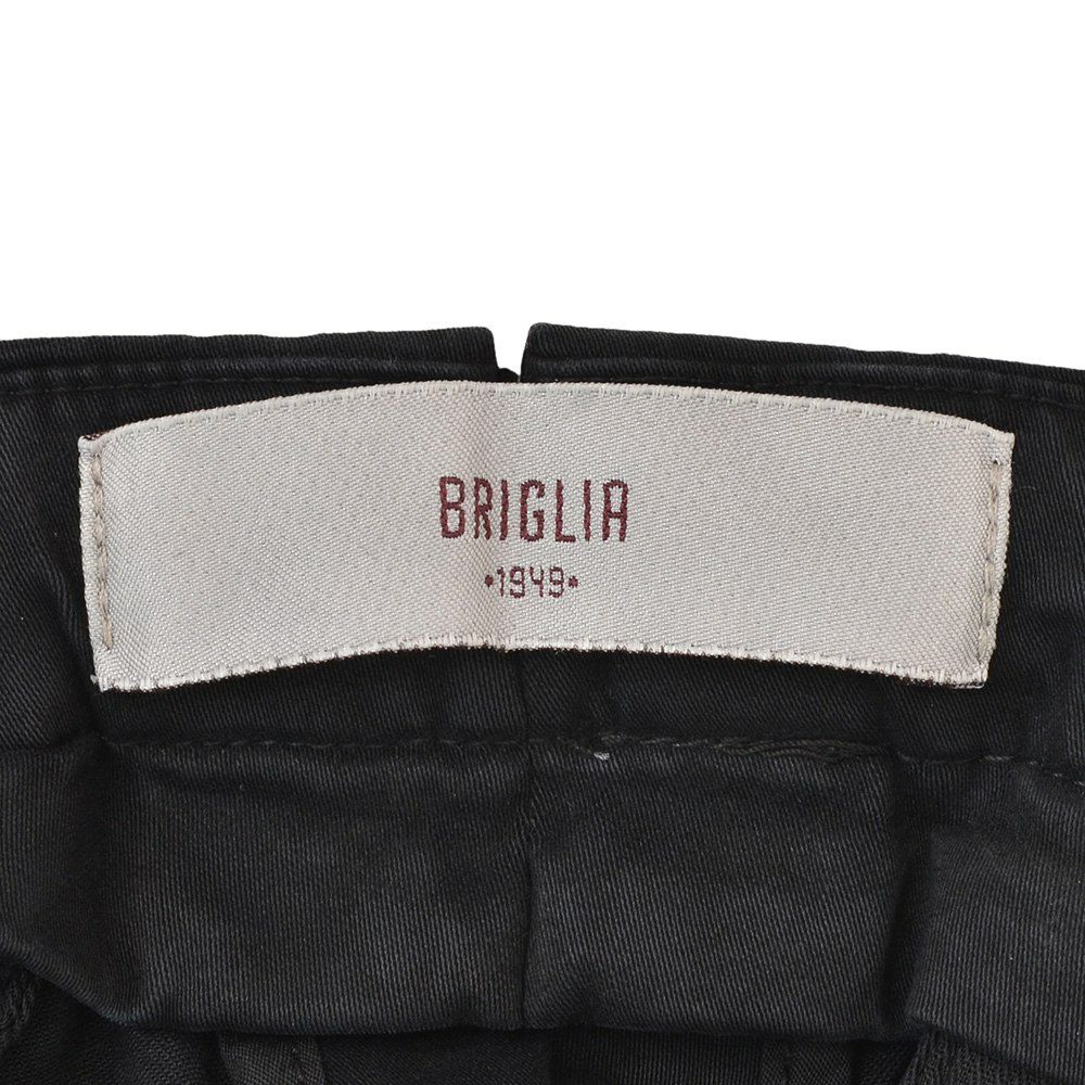 ブリリアBRIGLIA1949モールスキンパンツメンズコットンスラックスBG07モデルブラック黒1プリーツテーパードシルエットガーメントダイ3点留めフロント国内正規品でらでら公式ブランド