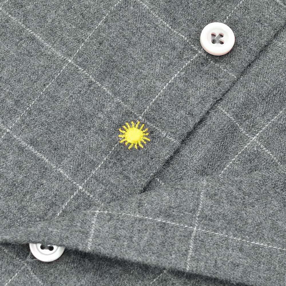 ジャンネットGIANNETTO長袖シャツメンズフランネルコットン100%グレー×ホワイト格子柄ヴィンチフィットVINCIFITホリゾンタルカラー国内正規品でらでら公式ブランド