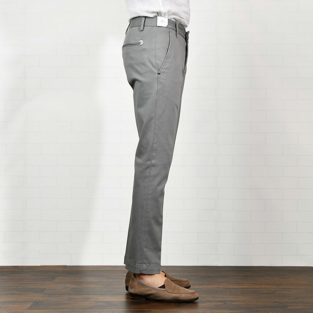 アントレアミENTREAMISコットンパンツメンズチノスラックス8188モデルストレッチコットンツイルグレースリムテーパードアイコンパッチ国内正規品でらでら公式ブランド