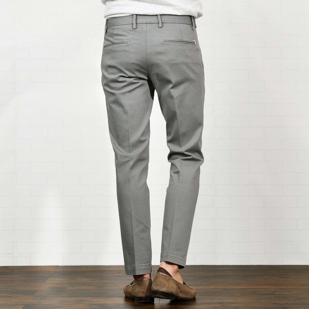 アントレアミENTREAMISコットンパンツメンズチノスラックス8188モデルストレッチコットンツイルグレースリムテーパードアイコンパッチ国内正規品でらでら公式ブランド